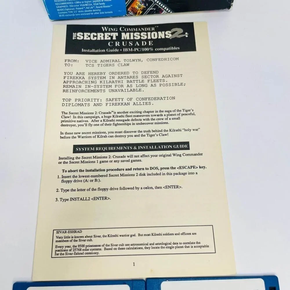 1991 ORIGIN WING COMMANDER The Secret Missions 2‎ Crusade - Picture 10 of 10